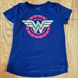 Wonder Woman Blue T-Shirt with Gold and Red Logo